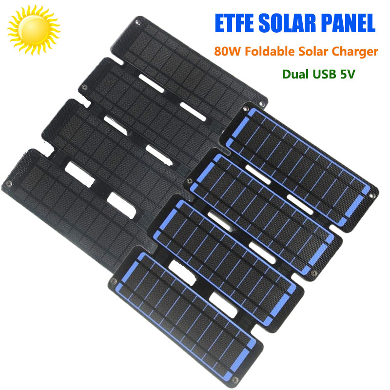 Solar Charger Panel Foldable - Panel Surya Lipat 80W ETFE USB