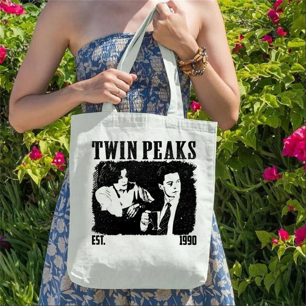 Sustainable Living Zero Waste - Tas Tote Kanvas Twin Peaks Cetak
