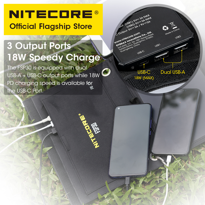 NITECORE FSP30 Panel surya por - Solar Charger Panel Foldable ulasan dan harga