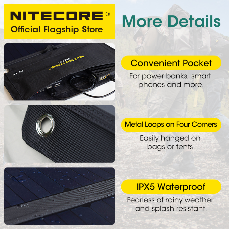 NITECORE FSP30 Panel surya por - Solar Charger Panel Foldable ulasan dan harga